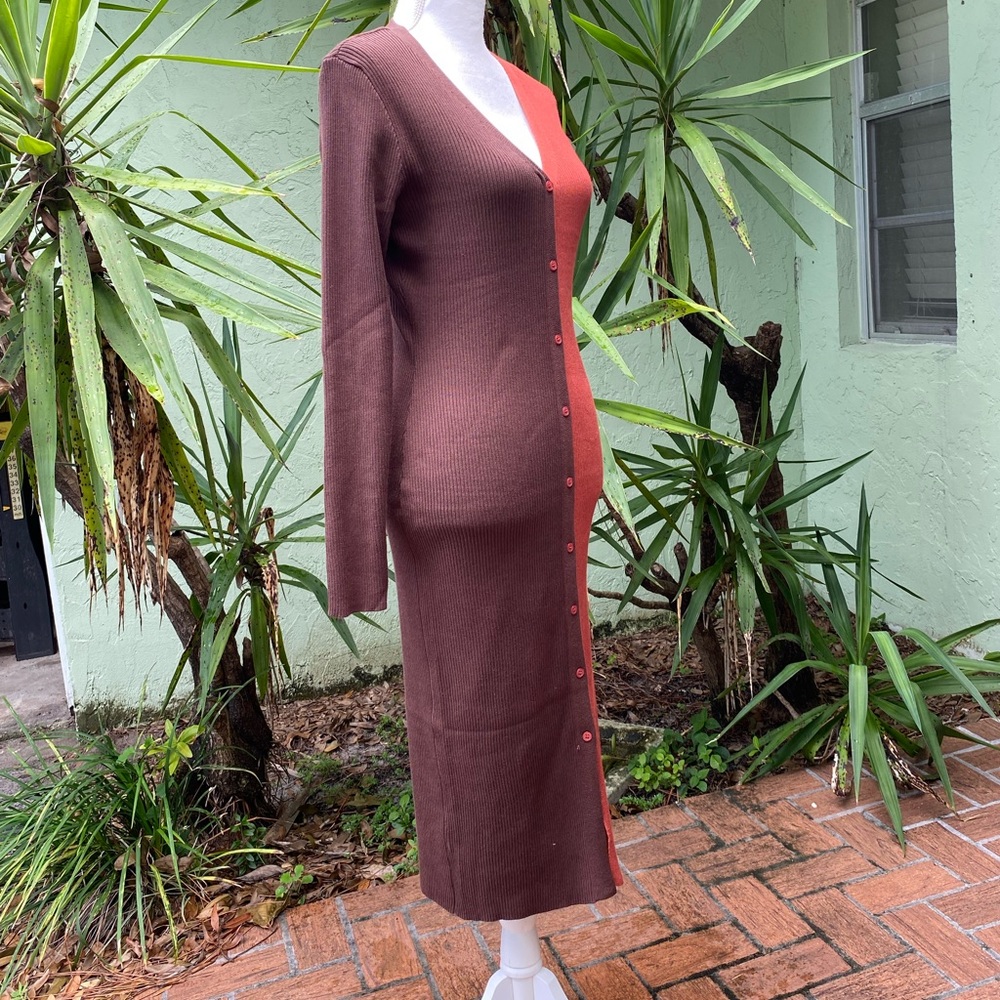 Rust Orange and Brown Dress